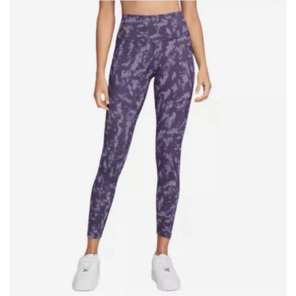 nike one dri fit height waist 7/8 length purple pattern leggings S NWT $70
